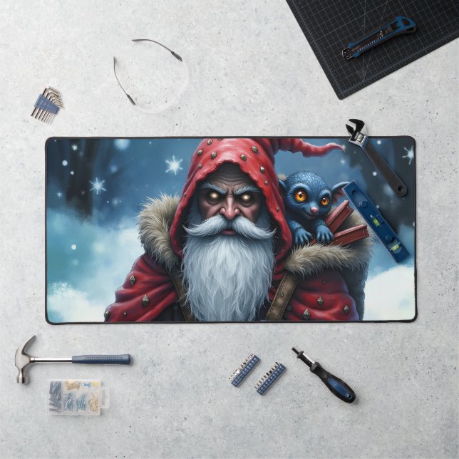 Père Noël Frostbite et son elfe de malice. (Poste de travail)