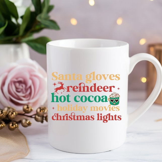 Père Noël Gants Reindeer Chaud Coca Fêtes Café Mug (Créateur téléchargé)