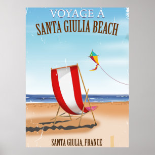 Père Noël Giulia Beach poster de voyage Vintage en