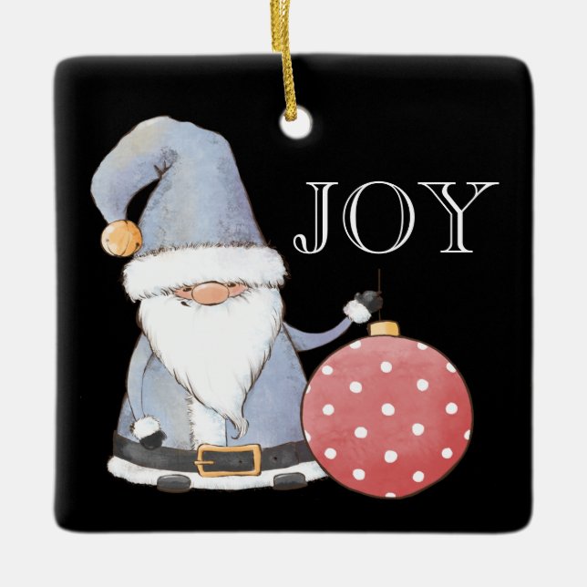 Père Noël Gnome Rouge Ornement de Noël modifiable (Devant)