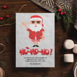 Père Noël Ho Ho Ho Famille Photo Noël<br><div class="desc">Carte de Noël du Père Noël "Ho Ho Ho Ho". Ajoutez votre message,  votre nom de famille et une photo à l'arrière.</div>