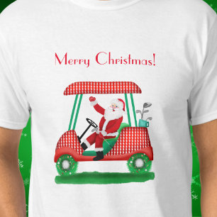 Père Noël In Golf Panier Joyeux T-Shirt De Noël