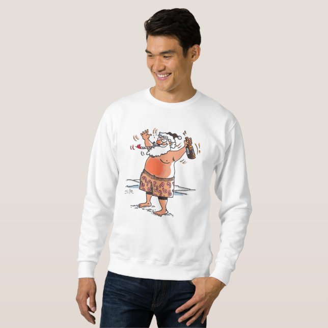 Père Noël ivre sweatshirt blanc (Devant entier)