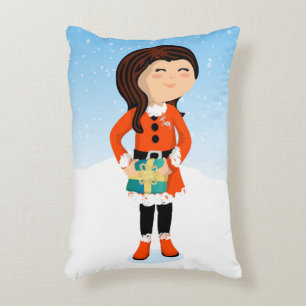 Père Noël Jeune fille et Coussin d'accentuation