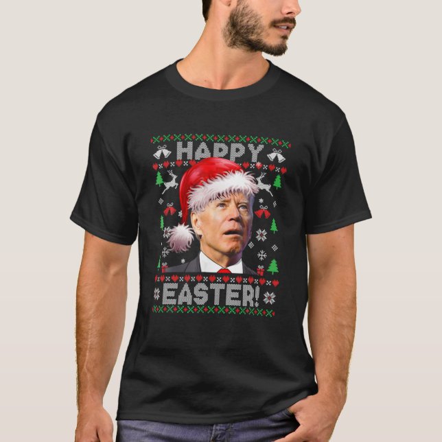 Père Noël Joe Biden Joyeux Noël Pâques moche Sweat (Devant)