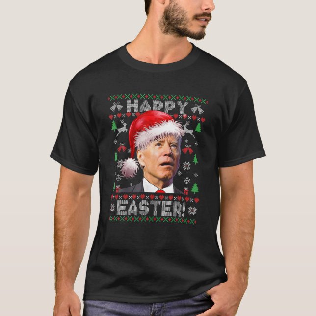 Père Noël Joe Biden Joyeux Noël Pâques moche Sweat (Devant)