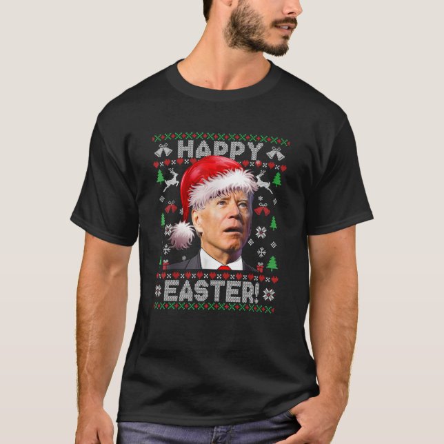 Père Noël Joe Biden Joyeux Noël Pâques moche Sweat (Devant)