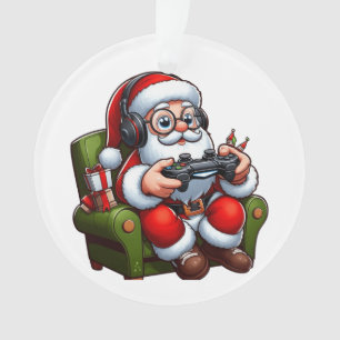 Père Noël jouant aux jeux vidéo