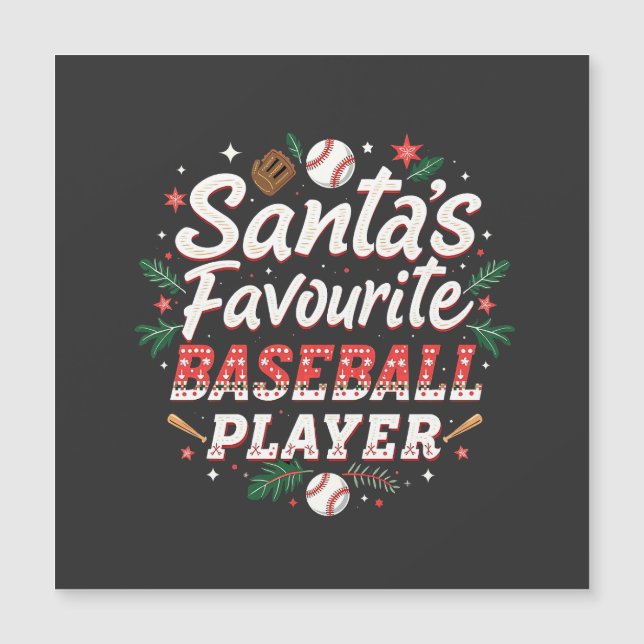 Père Noël Joueur favori de baseball Arbre de Noël (Devant)