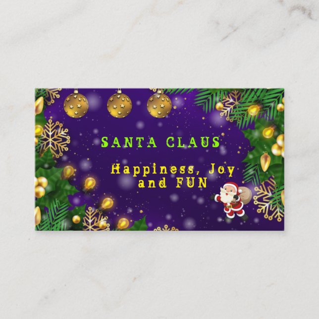 Père Noël Joyeux Carte de visite de Noël (Devant)