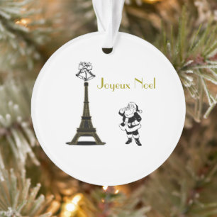 Père Noël Joyeux Noel Tour Eiffel Paris Noël