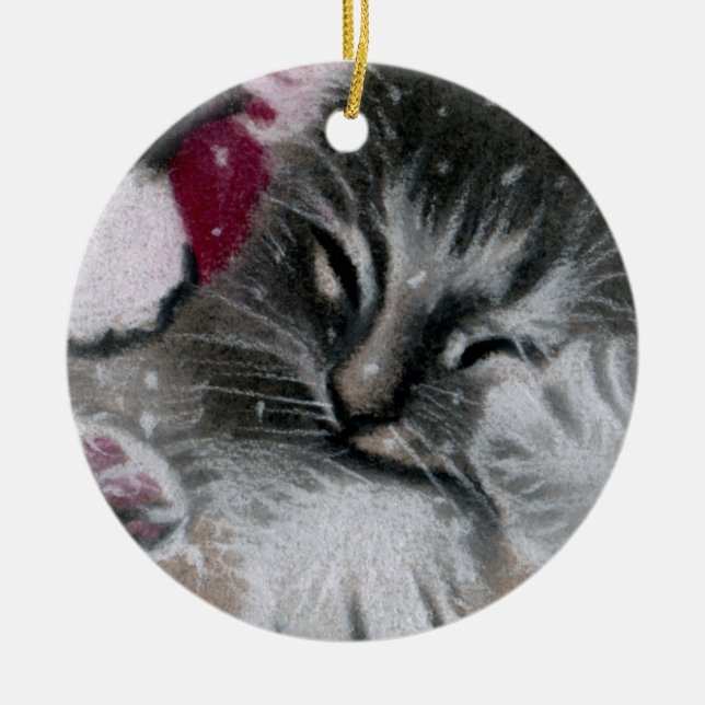 Père Noël Kitty Cat Ornement (Devant)