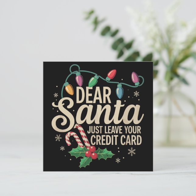 Père Noël laissez simplement votre carte de crédit (Debout devant)