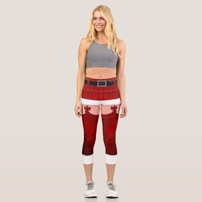 Père Noël Leggings drôle Costume de Noël Yoga Pant (Recto)