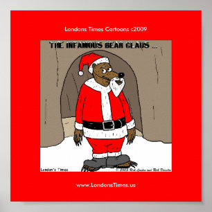 Père Noël L'Ours Noël Affiche Drôle