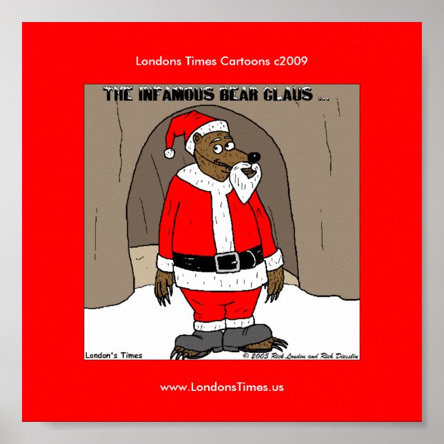 Père Noël L'Ours Noël Affiche Drôle (Devant)