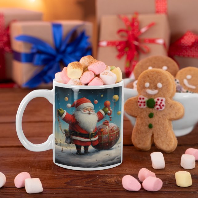 Père Noël lunatique 3 Mug (Whimsical Surrealist Santa Claus 3 Mug
)