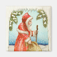 père Noël Making Livres Vintage Magnet
