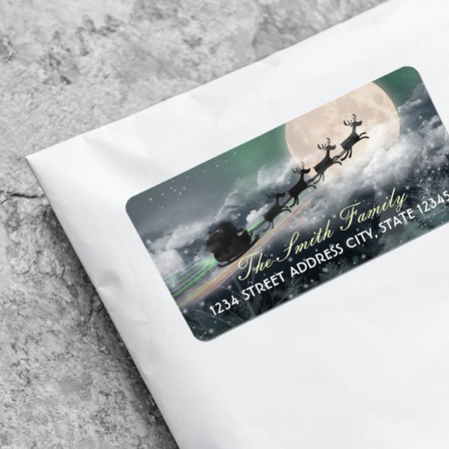 Père Noël Midnight Ride Étiquettes de adresse de N (Créateur téléchargé)