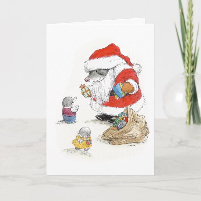 Père Noël Mole donne carte cadeau (Devant)