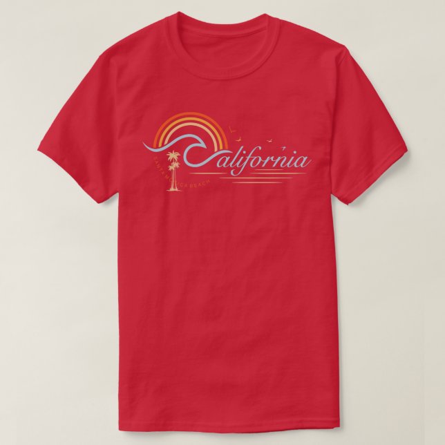 Père Noël Monica Beach Design été TShirt (Design devant)