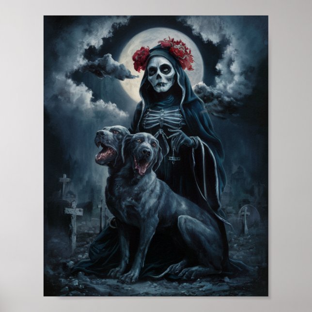 Père Noël Muerte avec deux Poster de Chien à Tête (Devant)