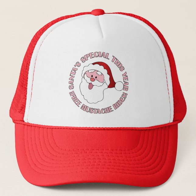 Père Noël Mustache Rides casquette - choisir la co (Devant)