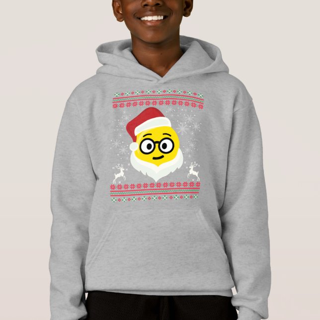 Père Noël Nerd yeux sourire Emoji mauvais Noël (Devant)