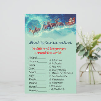 Père Noël Noël des rennes dans le monde jeu