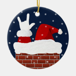 Père Noël Noël Ornement avec I Love You in ASL