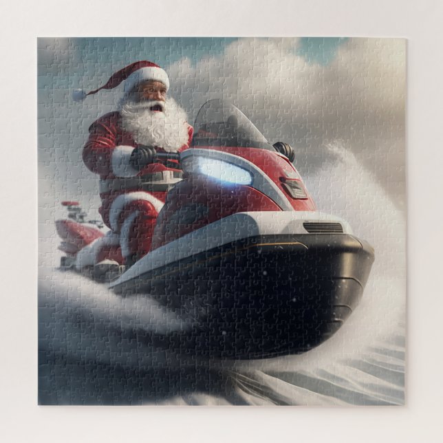 PÈRE NOËL NOËL SNOWMOBILE JIGSAW PUZZLE (Vertical)