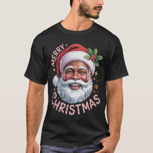 Père Noël noir T-shirt Joyeux Noël Africain Am