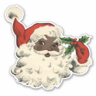 Père Noël noire avec Sticker Holly