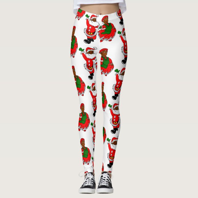 père Noël noire mme claus leggings (Devant)