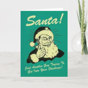 Père Noël obtenant dans votre carte de voeux drôle