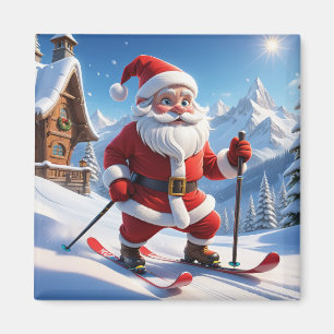 Père Noël on Skies Magnet