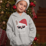 Père Noël Paws Chien blanc de Noël<br><div class="desc">Père Noël Paws vient en ville ! Ce bulldog français blanc est prêt pour les vacances de Noël avec un chapeau de Père Noël rouge et bien sûr,  sans oublier les lunettes de soleil élégantes aussi.</div>