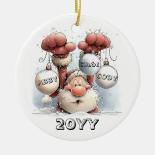 Père Noël personnalisé dans la neige Ornement en c