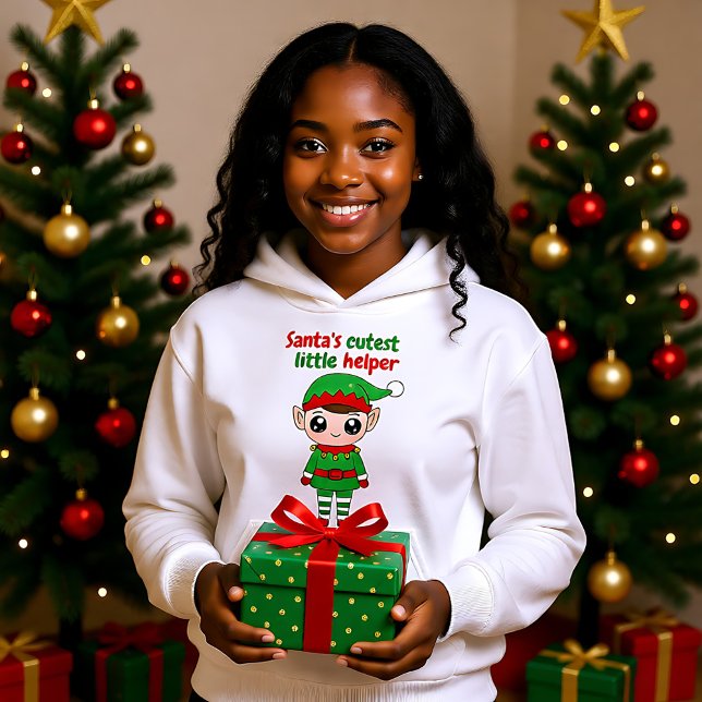 Père Noël peu d'aide pour les garçons et les fille (Santa's little helper for boys and girls hoodie)
