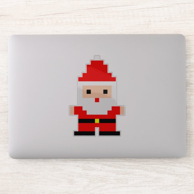Père Noël Pixel Art 1 Sticker Vinyl Coupé Sur Mesu (Ordinateur)