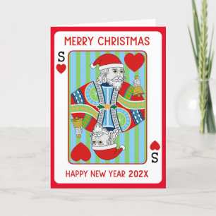 Père Noël Poker Noël et Bonne nouvelle année Carte