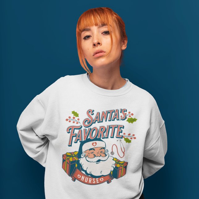 Père Noël Préférée Sweatshirt de base pour femmes  (Créateur téléchargé)