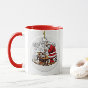 Père Noël priant avec Baby Jesus Mug