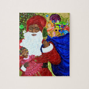 Père Noël Puzzle de souhaits avec boîte collective