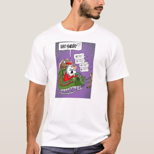 Père Noël "qui a pété ? !" T-shirt de Noël de (Devant)