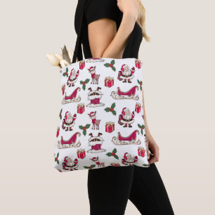 Père Noël Reindeer Cadeaux Sac fourre-tout cousu