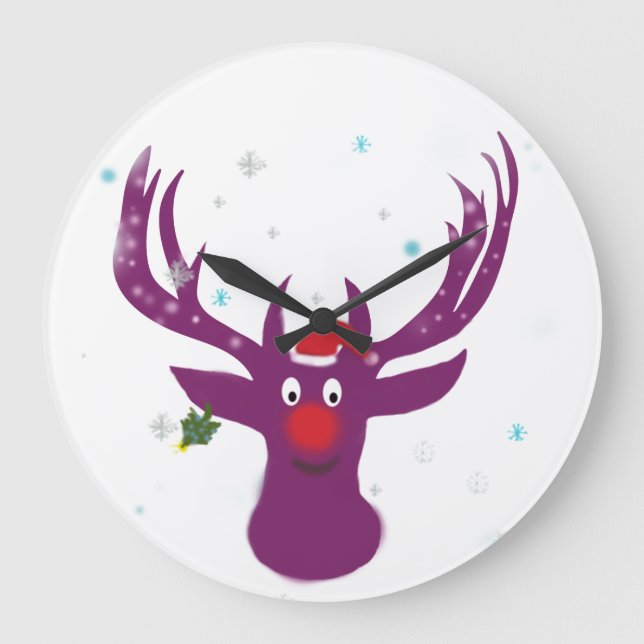 Père Noël Reindeer Roudolf Round (Grande horloge m (Recto)