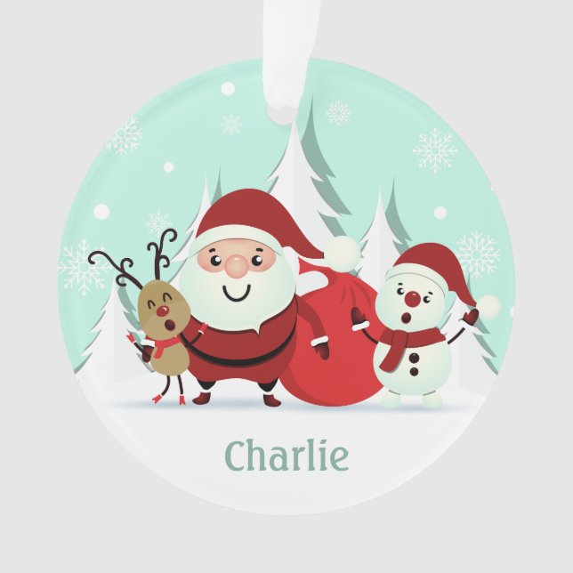 père Noël, Reindeer & Snowman personnalisation nom (devant)