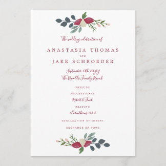 Père Noël Rosa Wedding Programme
