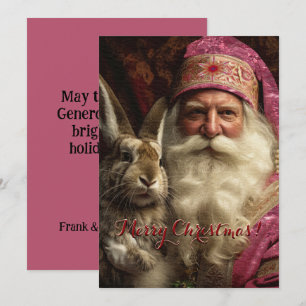 Père Noël Rose aux moustaches Noël